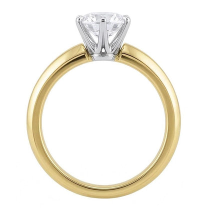 1.50 Carats Natural Earth Mined Diamond Solitaire Engagement Ring Two Tone 14K