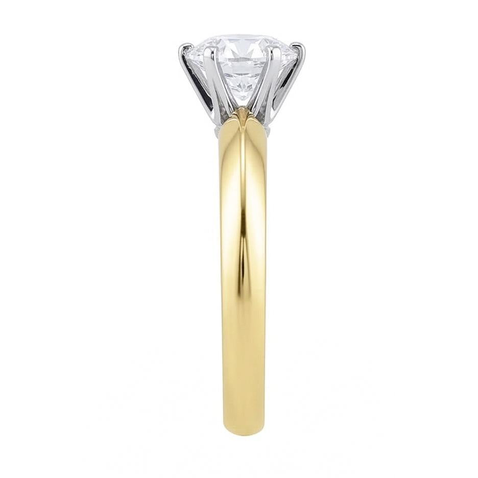 1.50 Carats Natural Earth Mined Diamond Solitaire Engagement Ring Two Tone 14K