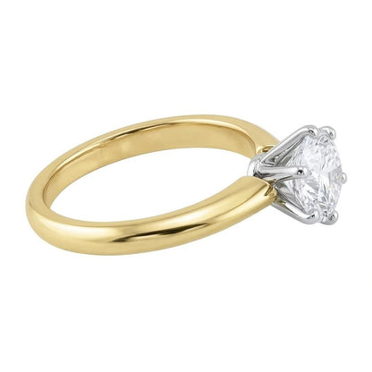 1.50 Carats Natural Earth Mined Diamond Solitaire Engagement Ring Two Tone 14K