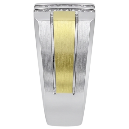 1.50 Carats Round Diamond Mens' Fancy Ring Two Tone Gold 10K