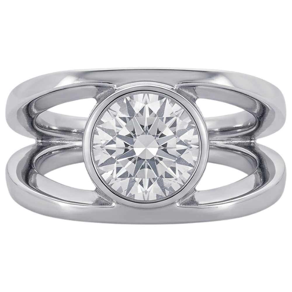 1.50 Carats Solitaire Diamond Anniversary Ring Split Shank