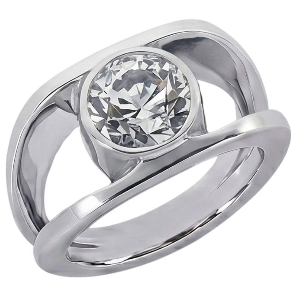 1.50 Carats Solitaire Diamond Anniversary Ring Split Shank