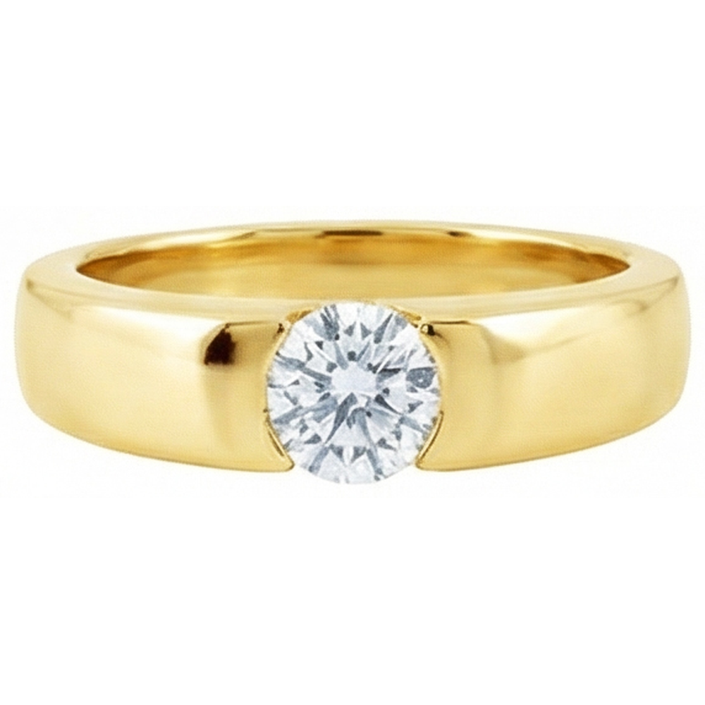 1.50 Ct. Round Natural Earth Mined Diamond Solitaire Engagement Ring Yellow Gold New