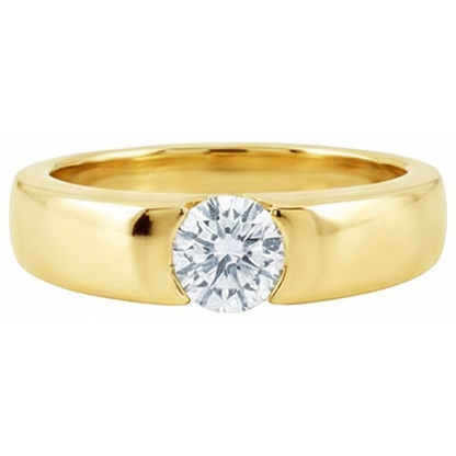 1.50 Ct. Round Natural Earth Mined Diamond Solitaire Engagement Ring Yellow Gold New