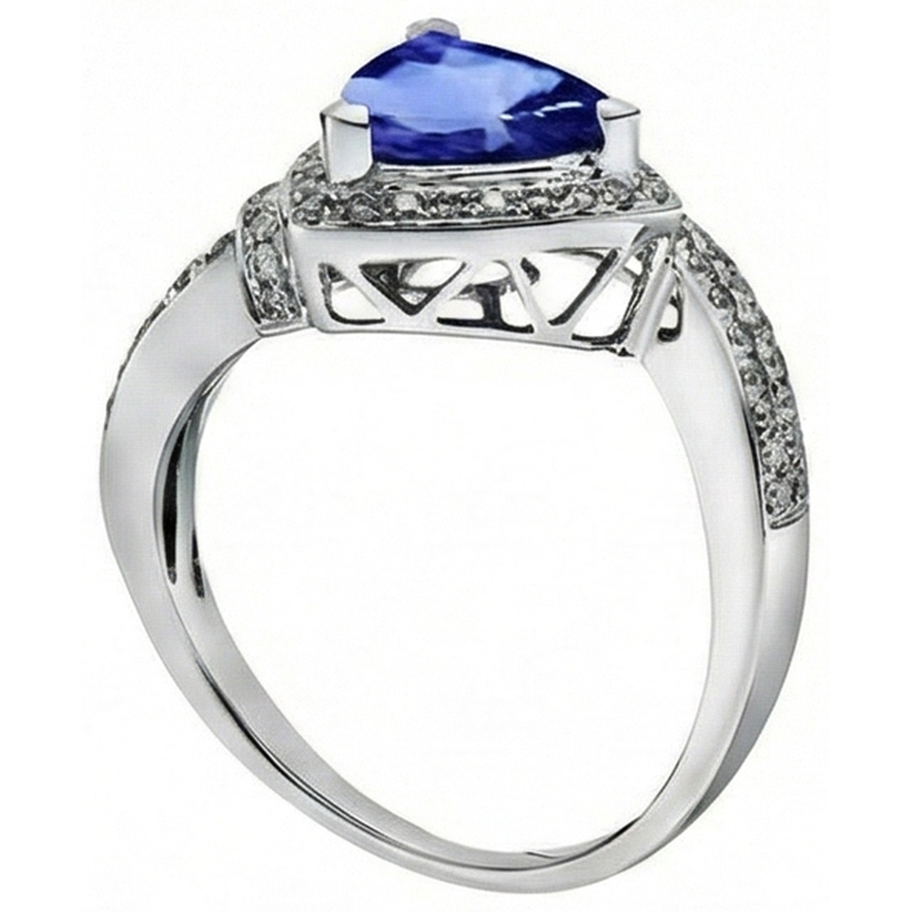 natural round sapphire 1.50ct ring profile view