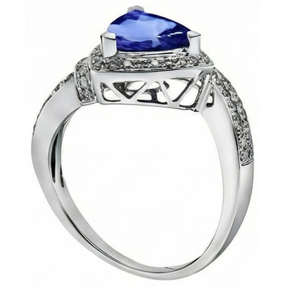 natural round sapphire 1.50ct ring profile view