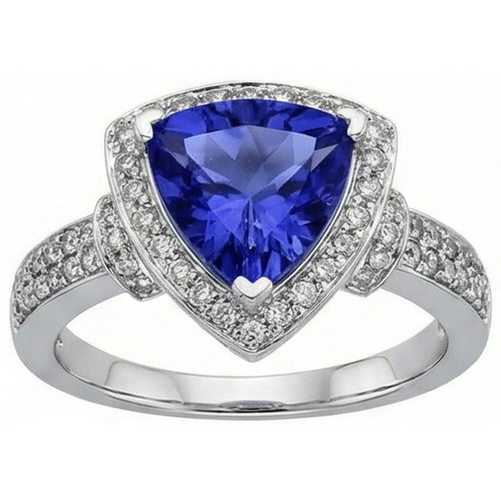 natural round sapphire 1.50ct ring front view
