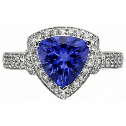natural round sapphire 1.50ct ring top view