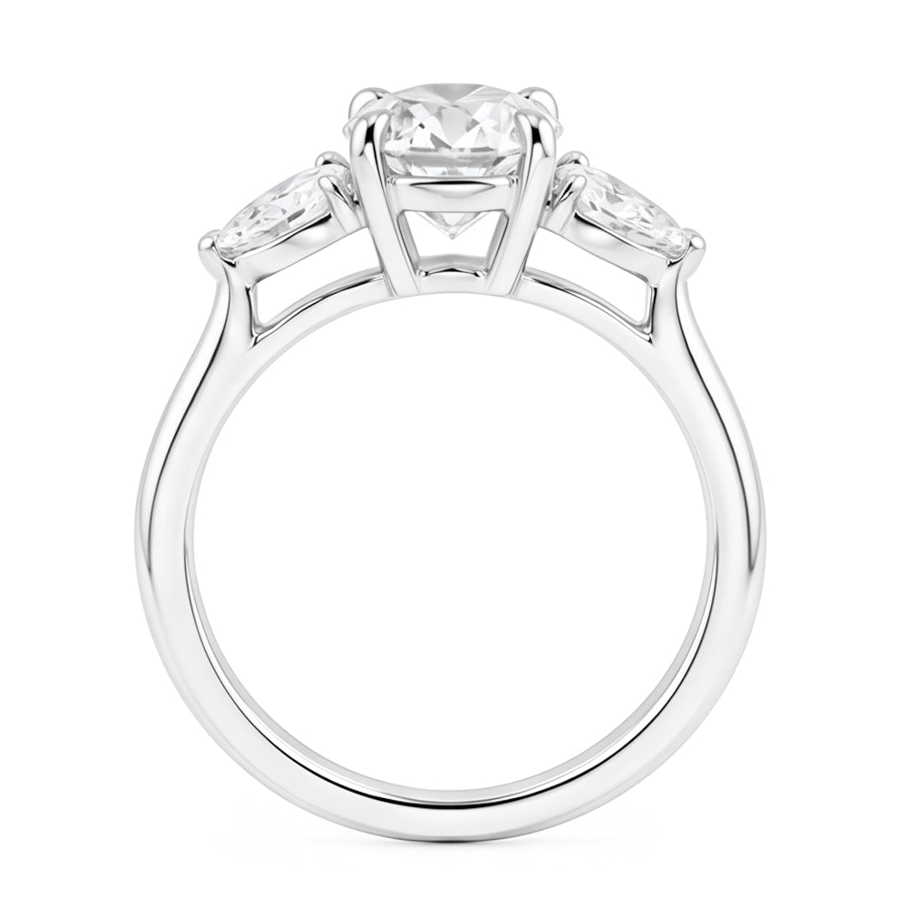 1.61 Ct. Oval Center Natural Real Diamond ( Not Lab Grown ) Women Ring 3 Stone Jewelry White Gold New