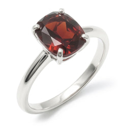 1.65 Ct Radiant Cut Red Sapphire Ring 14K White Gold