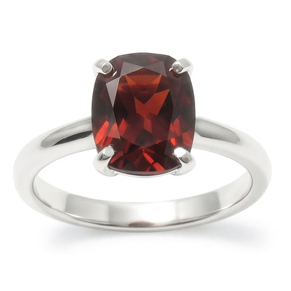 1.65 Ct Radiant Cut Red Sapphire Ring 14K White Gold