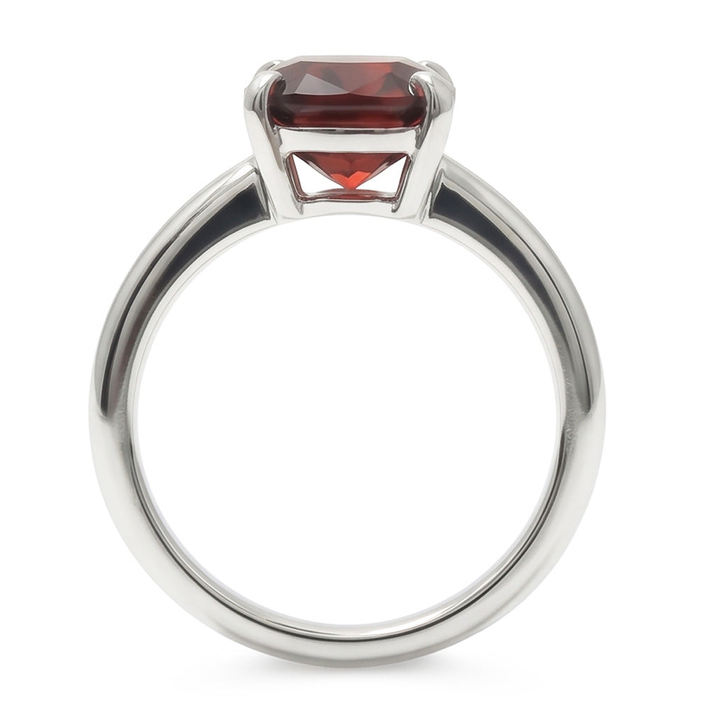1.65 Ct Radiant Cut Red Sapphire Ring 14K White Gold