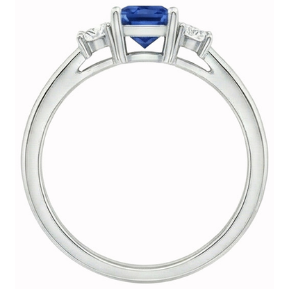 natural round sapphire 1.65ct ring profile view