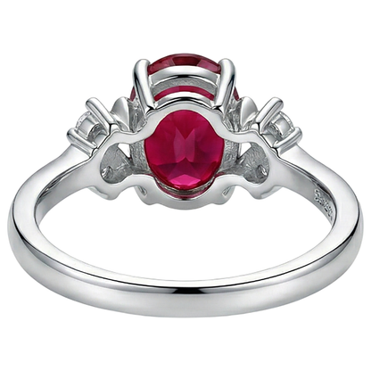 1.70 Carats Red Ruby With Natural Earth Mined Diamonds Ring Fancy Jewelry 14K Prong Set