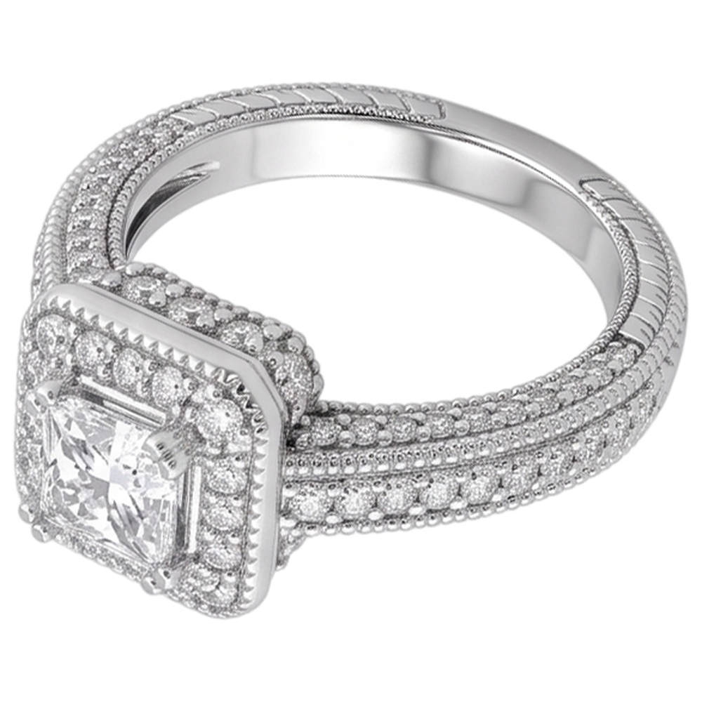 1.75 Carats Real Natural Earth Mined Diamond Engagement Ring Pave Setting Milgrain Jewelry New