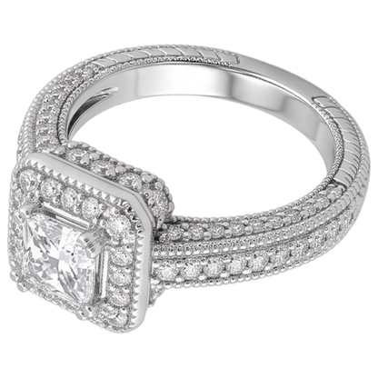 1.75 Carats Real Natural Earth Mined Diamond Engagement Ring Pave Setting Milgrain Jewelry New