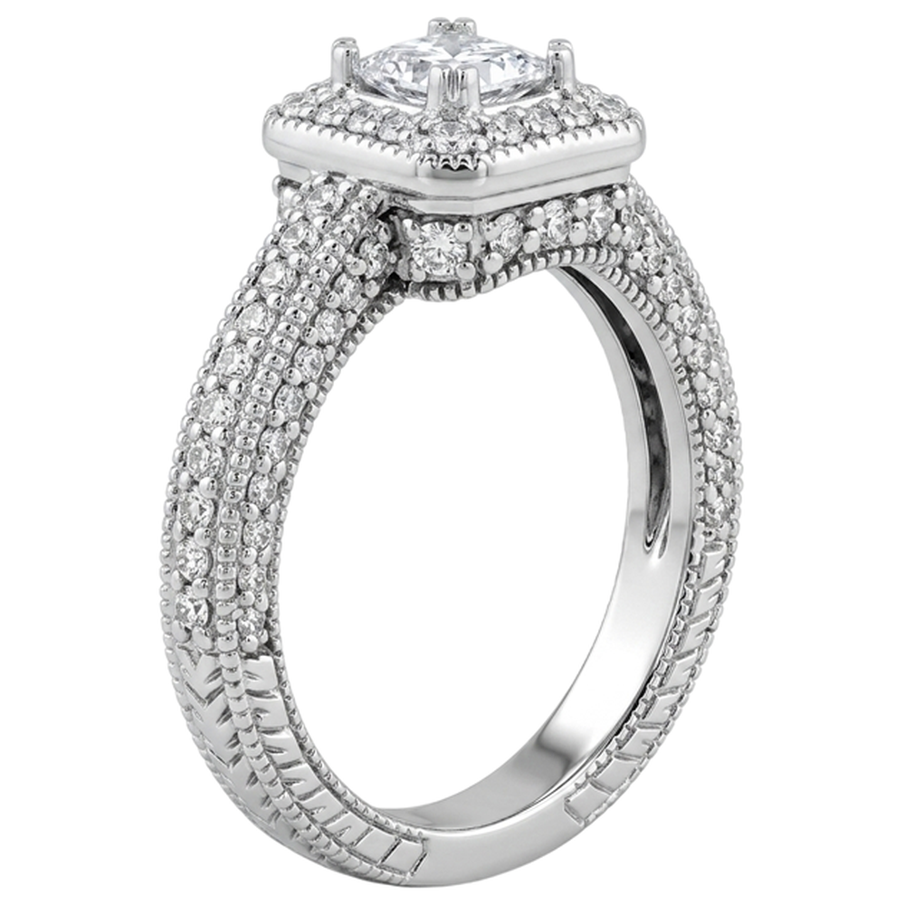 1.75 Carats Real Natural Earth Mined Diamond Engagement Ring Pave Setting Milgrain Jewelry New