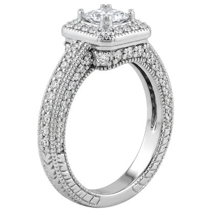 1.75 Carats Real Natural Earth Mined Diamond Engagement Ring Pave Setting Milgrain Jewelry New