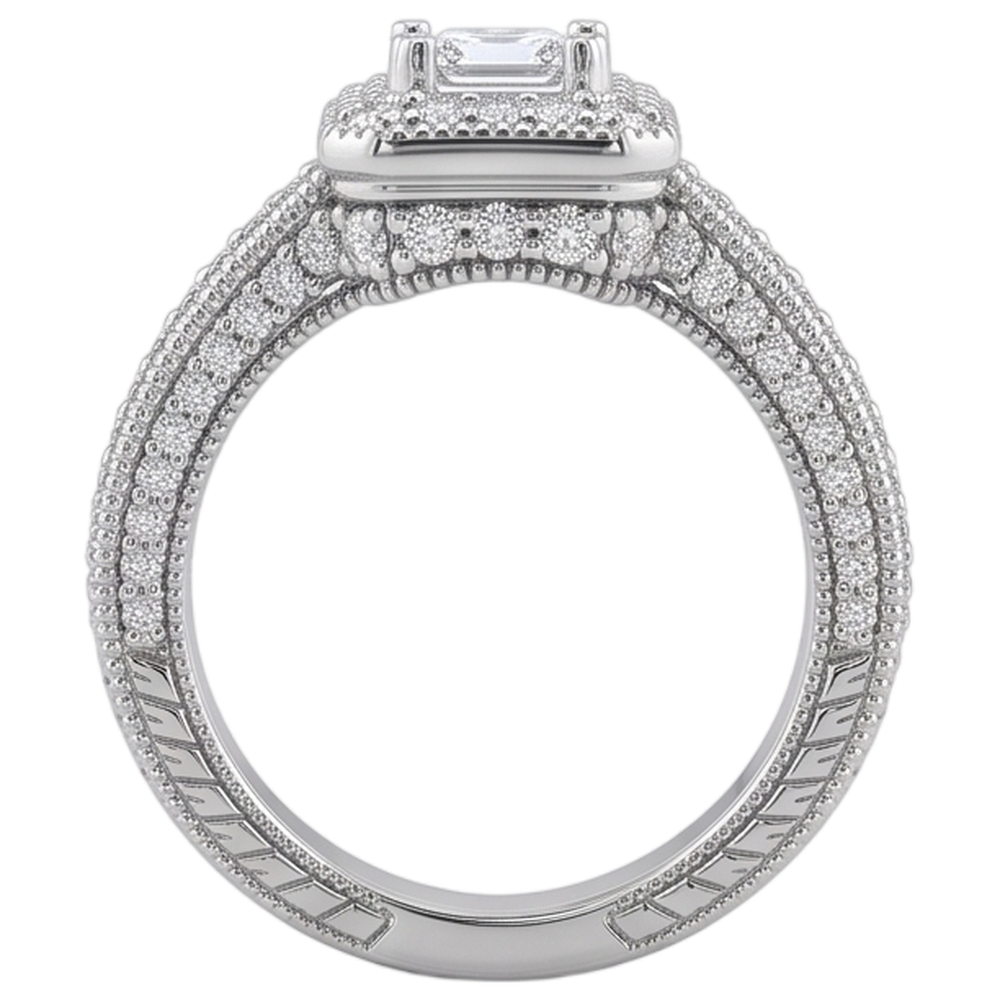 1.75 Carats Real Natural Earth Mined Diamond Engagement Ring Pave Setting Milgrain Jewelry New