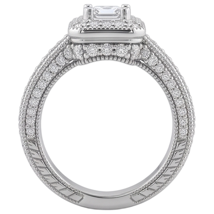 1.75 Carats Real Natural Earth Mined Diamond Engagement Ring Pave Setting Milgrain Jewelry New