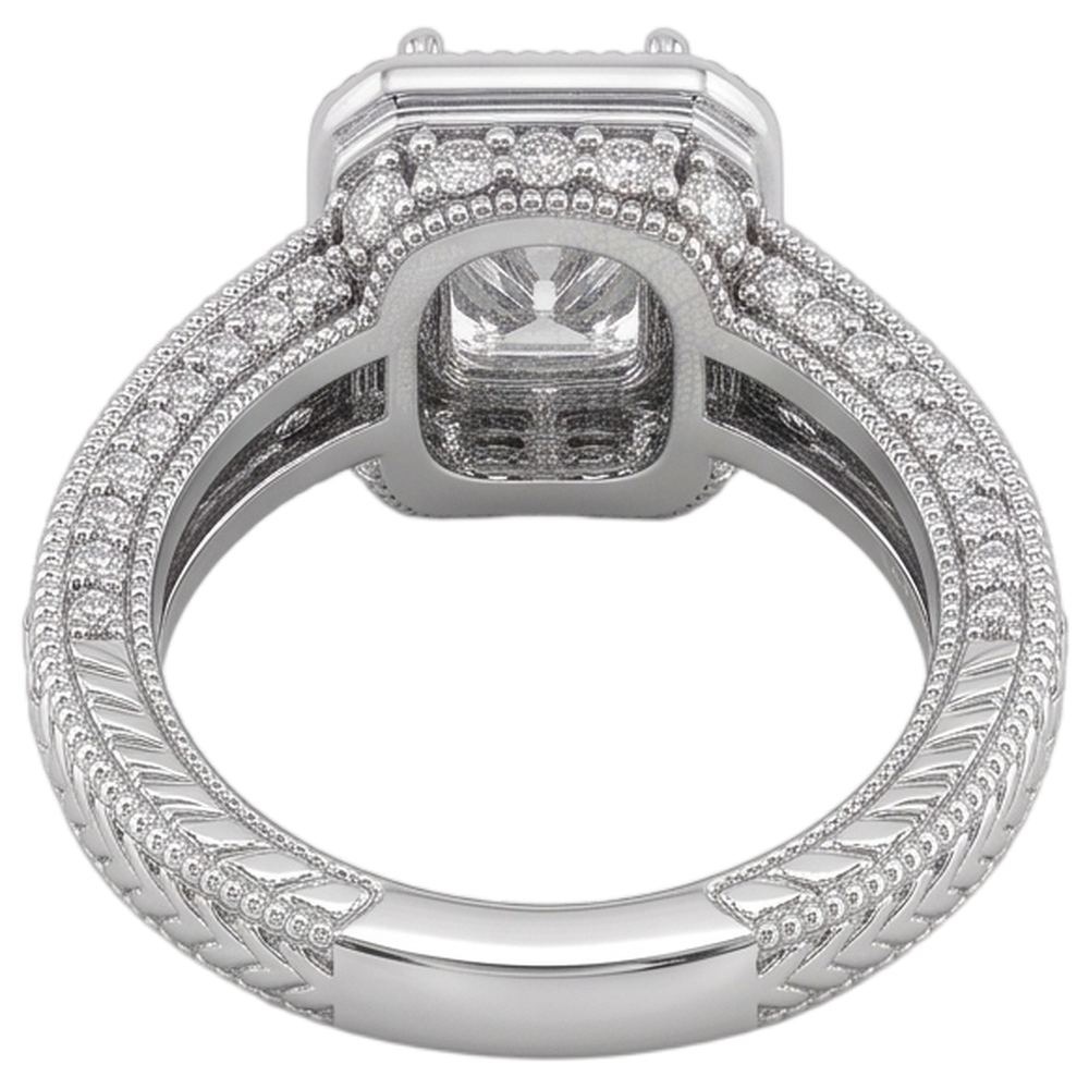 1.75 Carats Real Natural Earth Mined Diamond Engagement Ring Pave Setting Milgrain Jewelry New