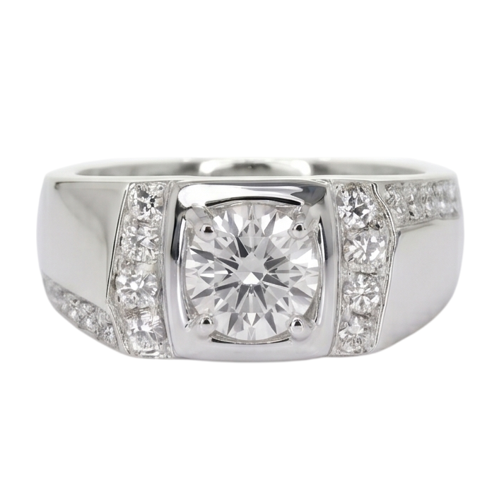 1.75 Carats Round Diamond Anniversary Ring White Gold 10K