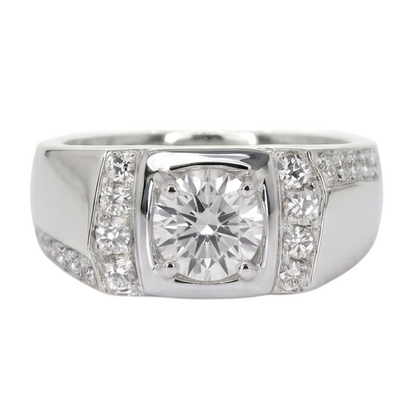 1.75 Carats Round Diamond Anniversary Ring White Gold 10K