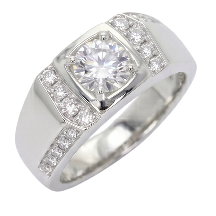 1.75 Carats Round Diamond Anniversary Ring White Gold 10K