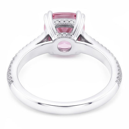 1.76 Carats Round Pink Sapphire Center Anniversary Gemstone Ring