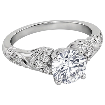 1.85 Carats Round Cut Natural Earth Mined Diamonds Antique Style Engagement Ring