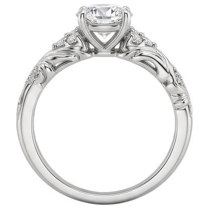 1.85 Carats Round Cut Natural Earth Mined Diamonds Antique Style Engagement Ring