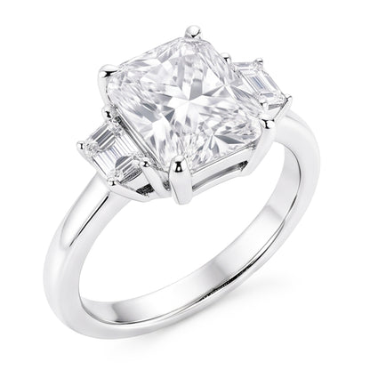 1.91 Carat Cushion Natural Real Diamond ( Not Lab Grown ) Three 3 Stone Ring Gold New