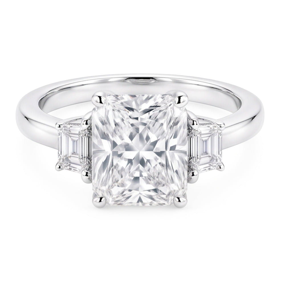 1.91 Carat Cushion Natural Real Diamond ( Not Lab Grown ) Three 3 Stone Ring Gold New