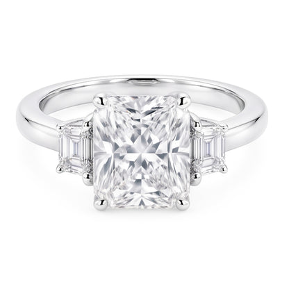 1.91 Carat Cushion Natural Real Diamond ( Not Lab Grown ) Three 3 Stone Ring Gold New