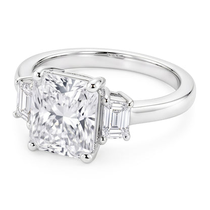 1.91 Carat Cushion Natural Real Diamond ( Not Lab Grown ) Three 3 Stone Ring Gold New