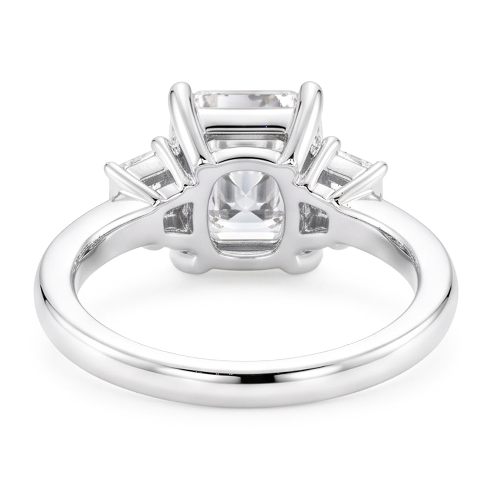 1.91 Carat Cushion Natural Real Diamond ( Not Lab Grown ) Three 3 Stone Ring Gold New