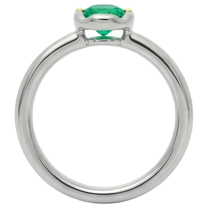 Natural Real ( Not Lab Grown ) 1 Carat Green Emerald GIA Ring Solitaire 14K Gold