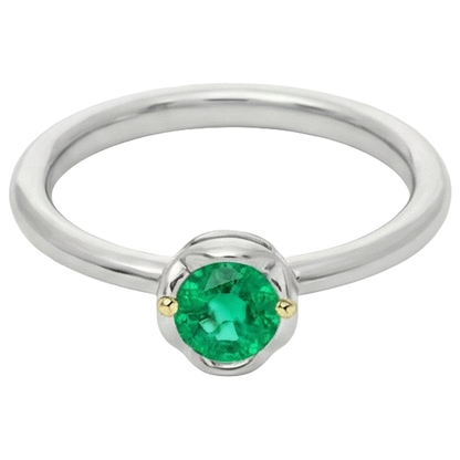 Natural Real ( Not Lab Grown ) 1 Carat Green Emerald GIA Ring Solitaire 14K Gold