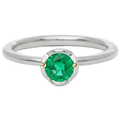 Natural Real ( Not Lab Grown ) 1 Carat Green Emerald GIA Ring Solitaire 14K Gold