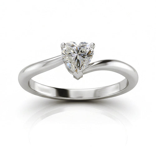 1 Carat Heart Natural Earth Mined Diamond Ring Ladies Jewelry