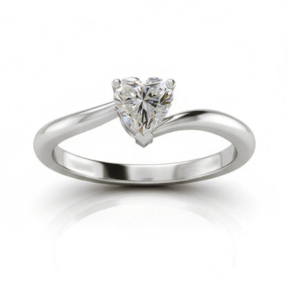 1 Carat Heart Natural Earth Mined Diamond Ring Ladies Jewelry