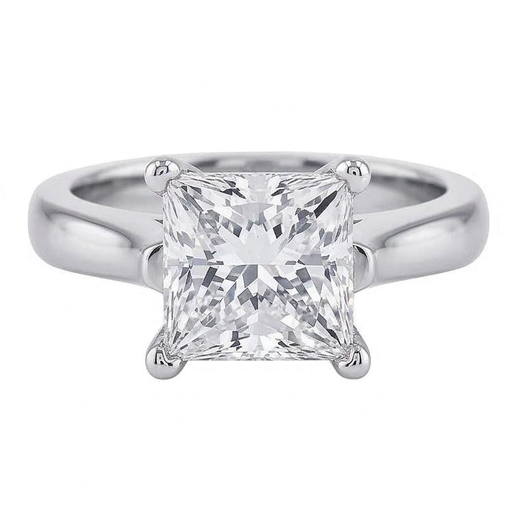 natural princess diamond 1ct ring side angle