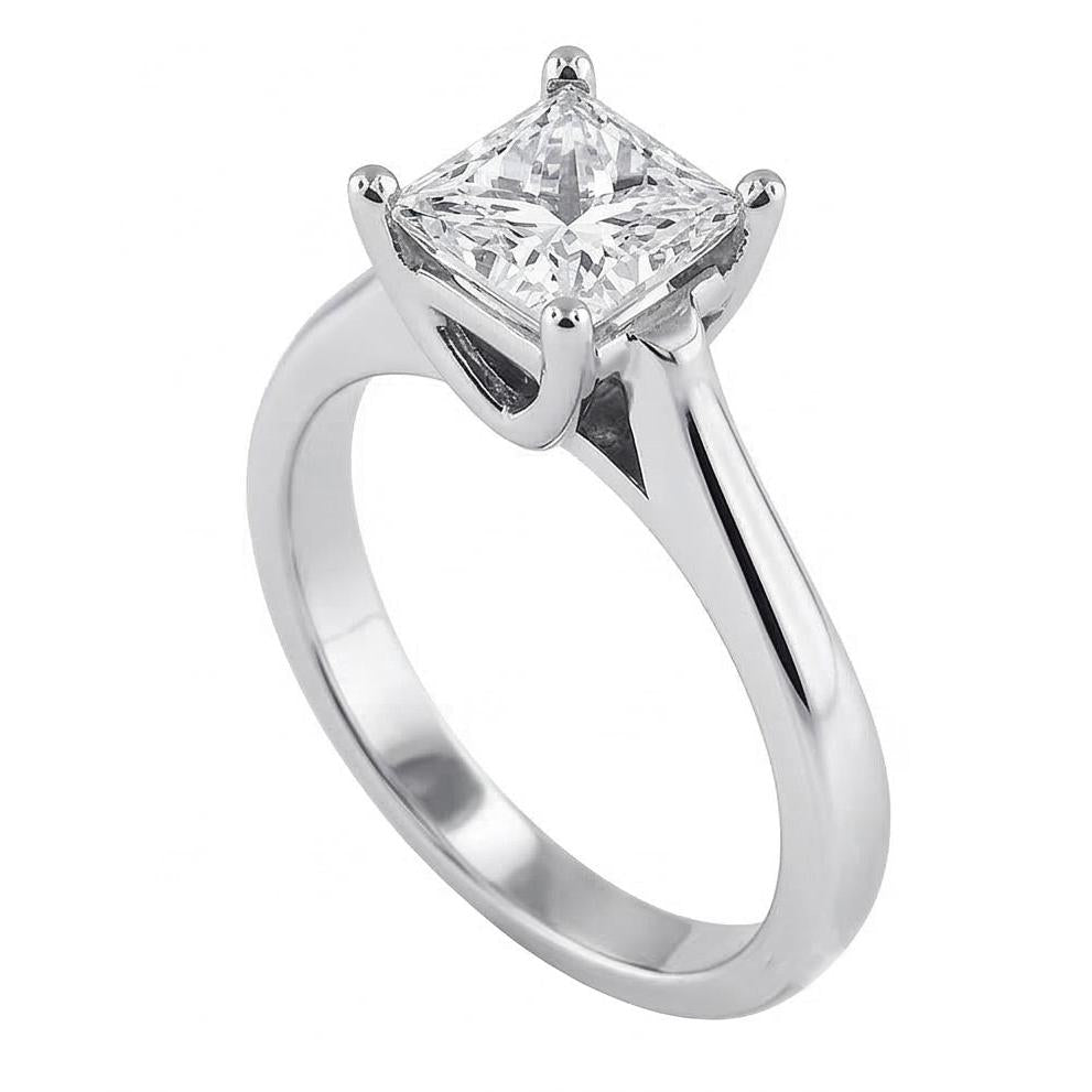 natural princess diamond 1ct ring close up detail