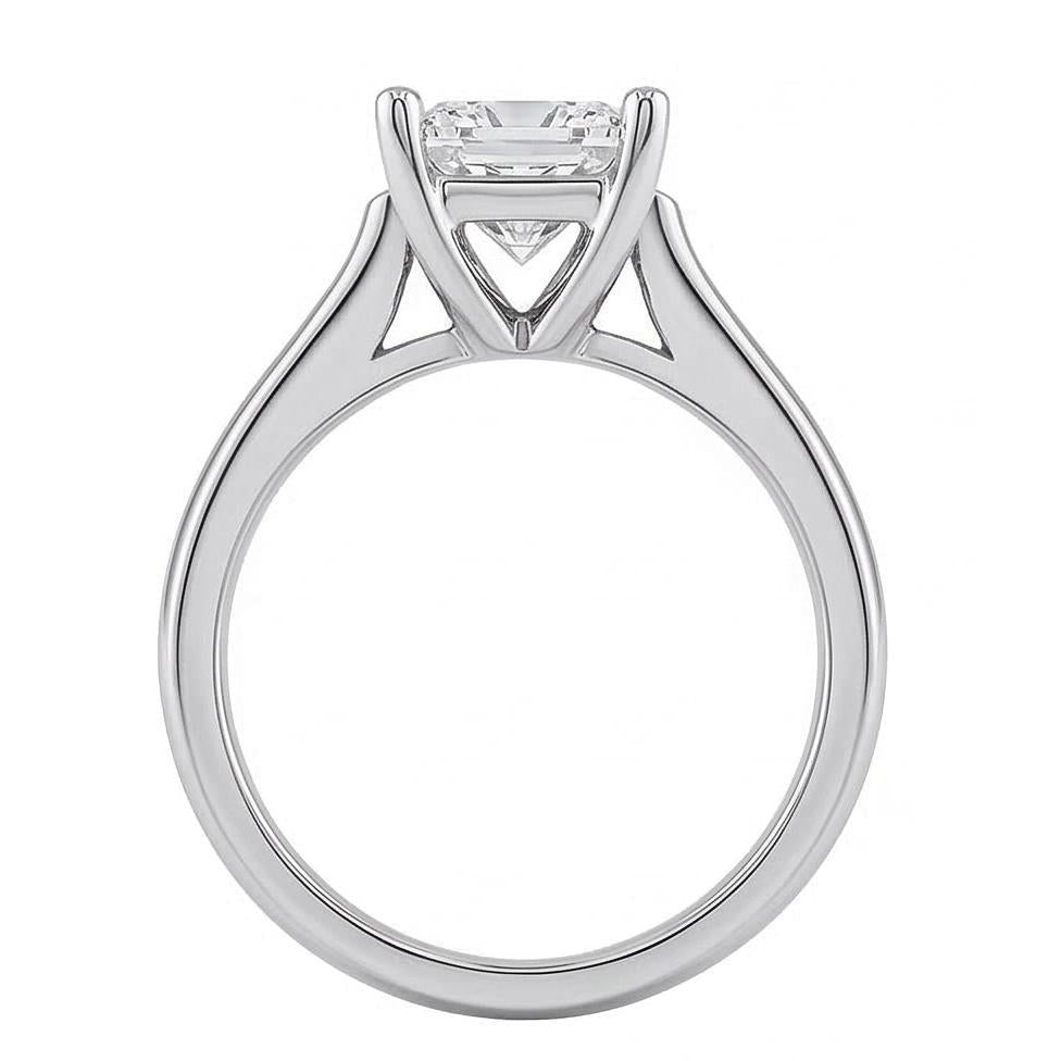 natural princess diamond 1ct ring top view