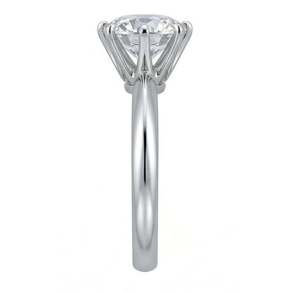 1 Carat Round Natural Earth Mined Diamond Solitaire Engagement Ring 14K White Gold