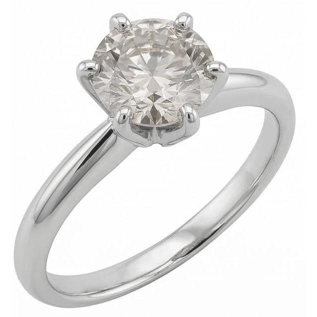 1 Carat Round Natural Earth Mined Diamond White Gold 14K Solitaire Engagement Ring New