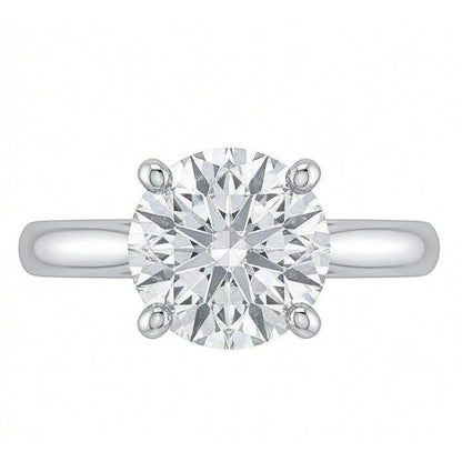1 Carat Round Solitaire Natural Earth Mined Diamond Engagement Ring 14K White Gold