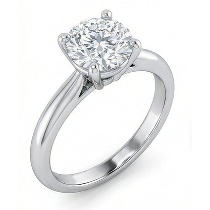 1 Carat Round Solitaire Natural Earth Mined Diamond Engagement Ring 14K White Gold