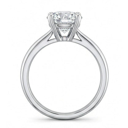 1 Carat Round Solitaire Natural Earth Mined Diamond Engagement Ring 14K White Gold
