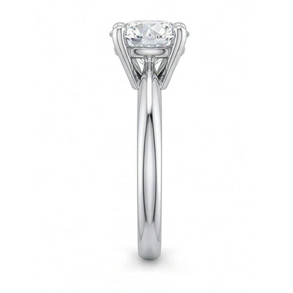 1 Carat Round Solitaire Natural Earth Mined Diamond Engagement Ring 14K White Gold
